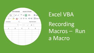 Excel VBA - How to Run a Macro