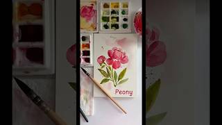 Let’s paint a Peony #short #shortsyoutube #watercolorartist