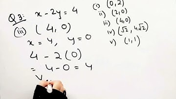 Check which of the following are solutions of the equation x-2y=4 and which not (0,2),(2,0),(4,0)