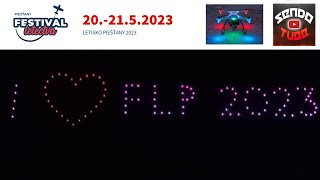 Festival letectva Piešťany - nočná dronová show - 20.5.2023