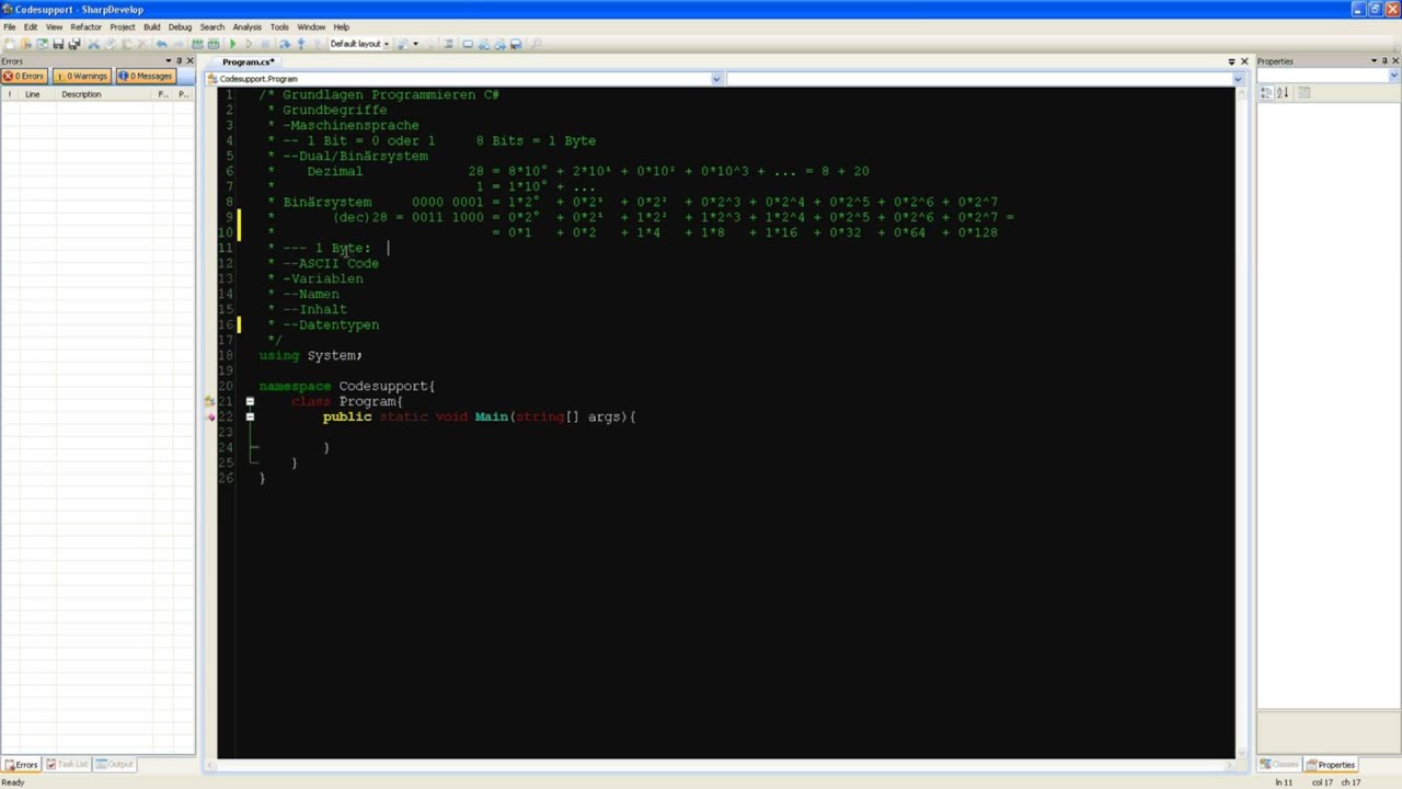 Prog I - Grundlagen C# 02: Dualsystem und Variablen - YouTube