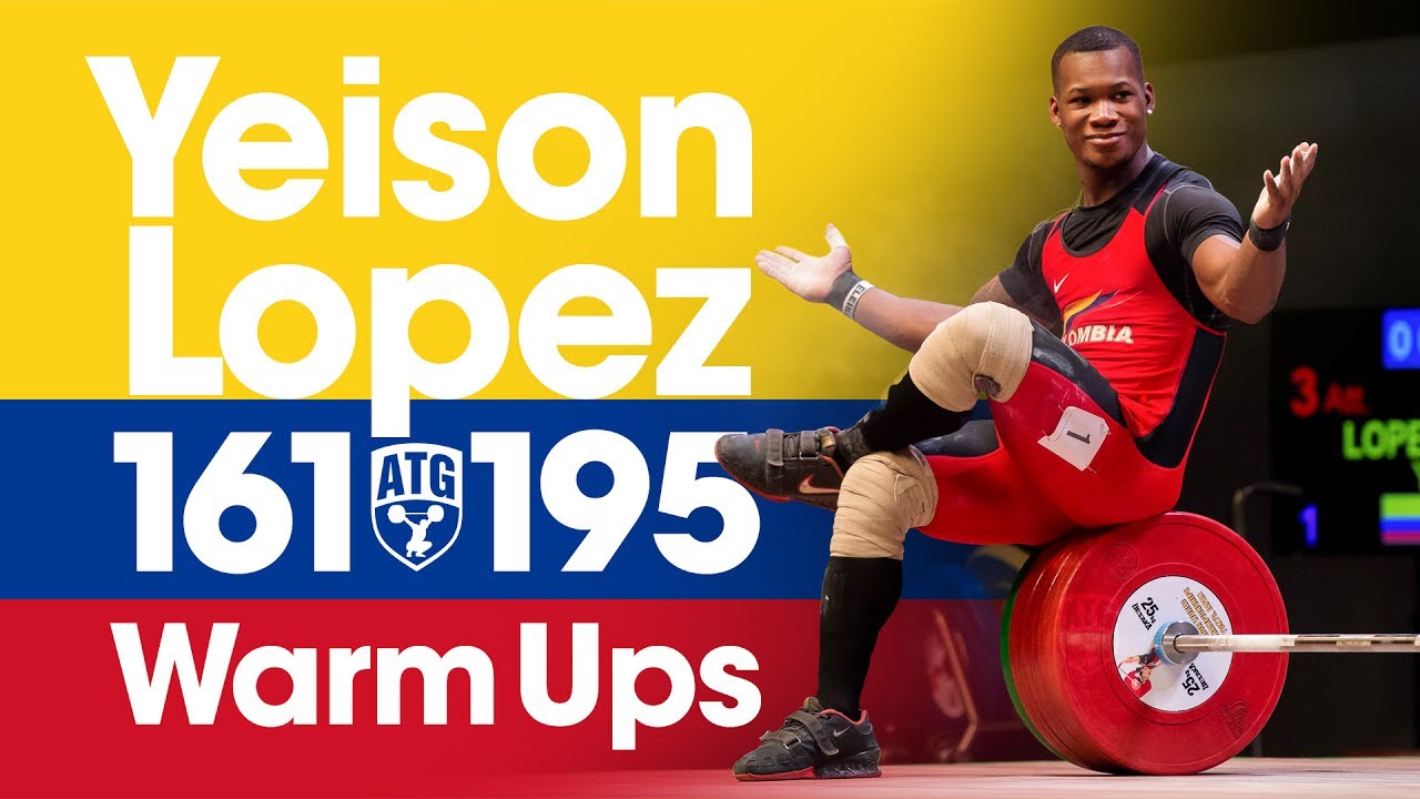 Yeison Lopez Junior World Champion Full Warm Ups (161kg Snatch + 195kg Clean & Jerk, 77kg, 18 y/o)