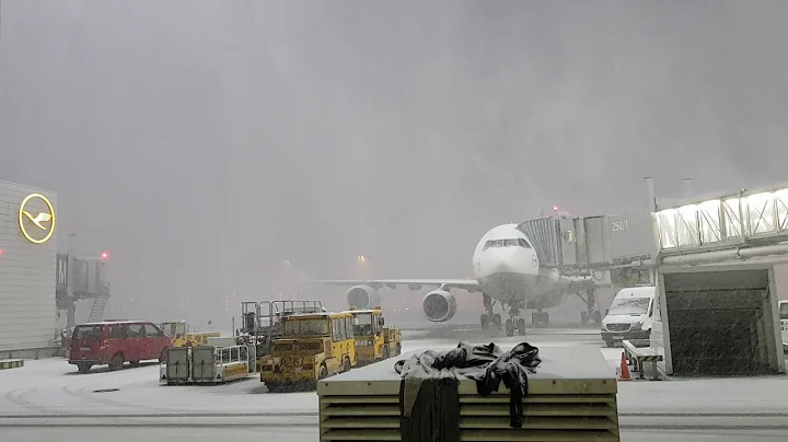 Munich airport in winter