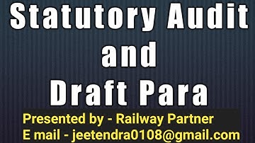 Statutory Audit & Draft Para @Finance section