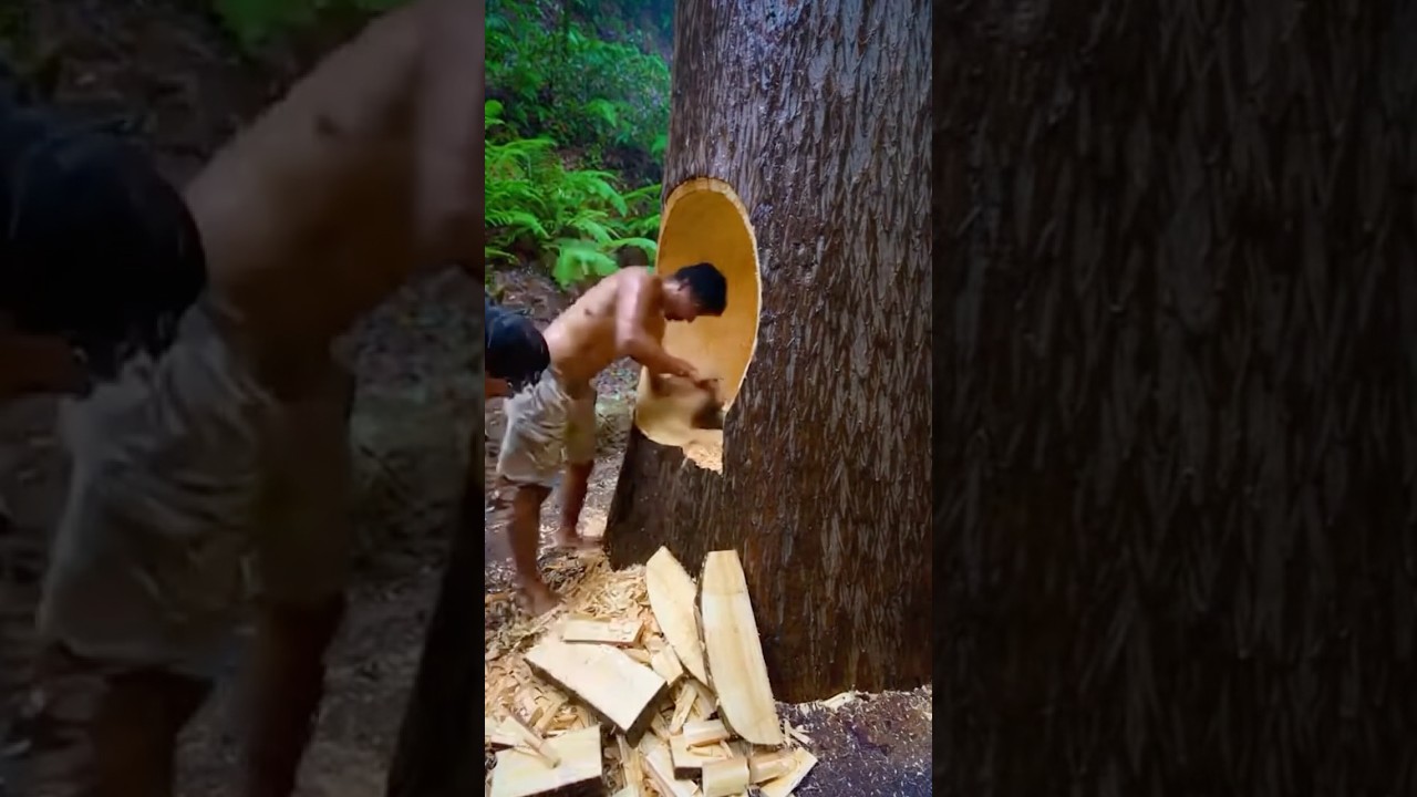 Building a Luxury Storm Shelter in Heavy Rain 🌧️🌳