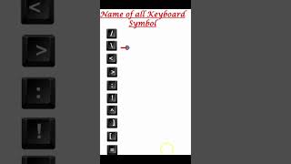 Name of all keyboard symbol#computer