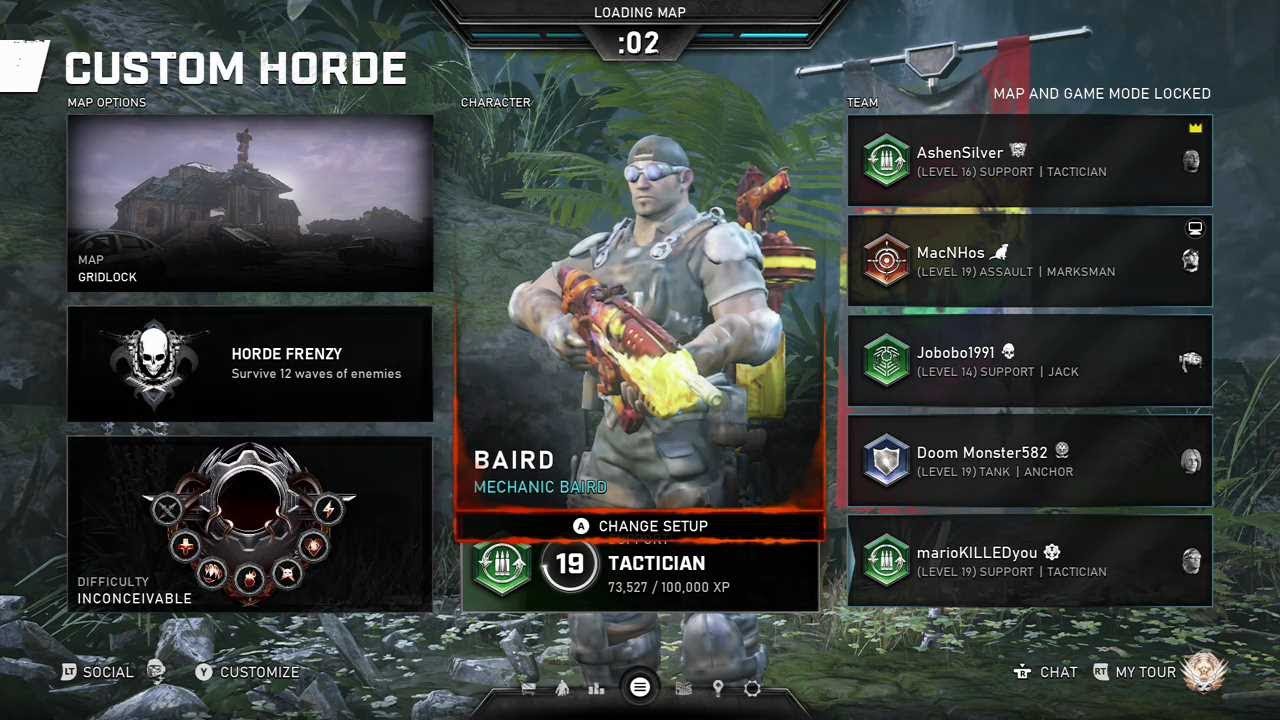 Gears 5 Gridlock, Inconceivable, Tactician 0112 FRENZY Baird Mechanic