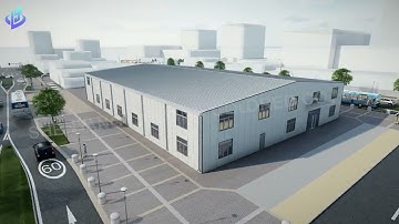 steel structure building 3D animation from Shenyang Lanying