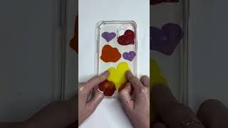 Satisfying iPhone case painting with acrylic colour |||love💜🫟 #art #case #painting #diy #drawing