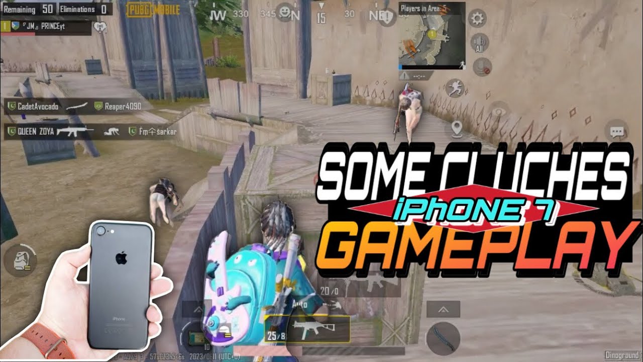 iphone 7 gameplay | some best clutches in pubg | pubg mobile - YouTube
