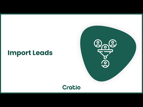 How to Import leads into Cratio CRM | Importing Leads into CRM - video from Cratio