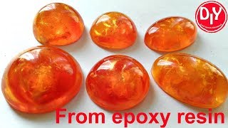 Amber from epoxy resin by hand.