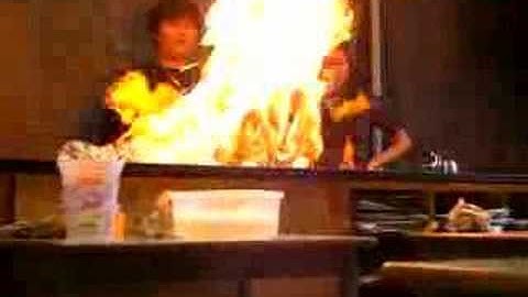 Fire on lab bench