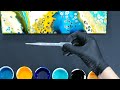 Only Water and Silicone oil - Acrylic pouring - Fluid painting with cells
