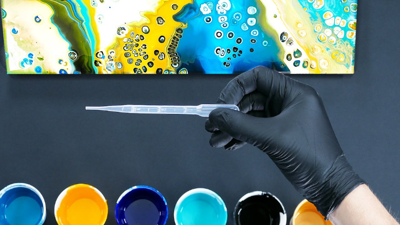 Only Water and Silicone oil - Acrylic pouring - Fluid painting