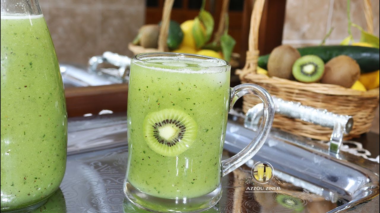 عصير خيارة 🥒 و 2🥝🥝كيوي🍸 لتر ونصف عصير أخضر طبيعي كنز من الفوائد خفيف  منعش تحضريه بسرعة