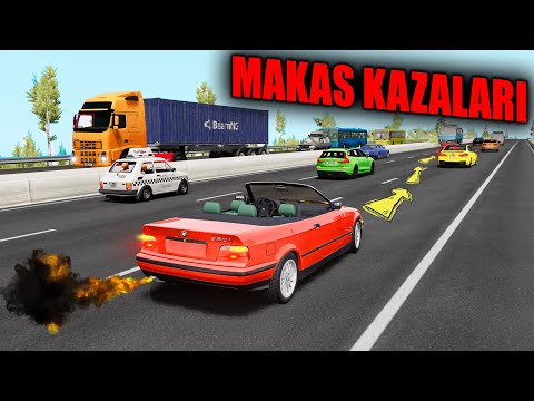 MAKAS ATARKEN KAZA YAPTIM // BMW E36 // ARAÇ PERT // BeamNG.drive