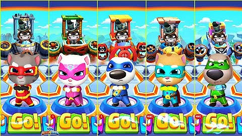 Talking Tom Hero Dash - Discover all the heroes - New ULTRAHERO - All BOSSES Superworld - Gameplay