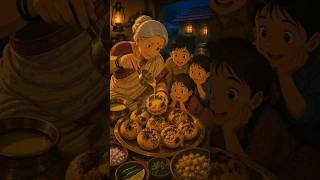 Grandma's Litti chokha Recipe in a Rainy Village | Ghibli ASMR #asmr #ghibli #cooking #rain