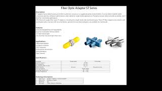 Fibercom Adaptor Series Product (Customizable) #fiberoptics #telecom #ftth #5g #ai #opticalfiber