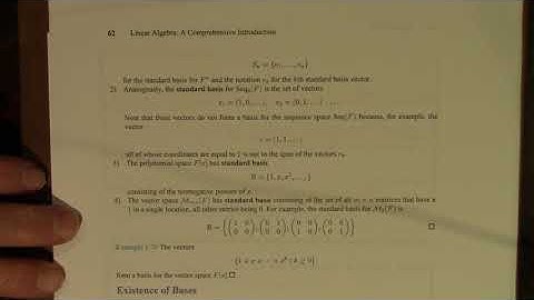 Linear Algebra: 011 Vector Spaces VI Bases and Dimension