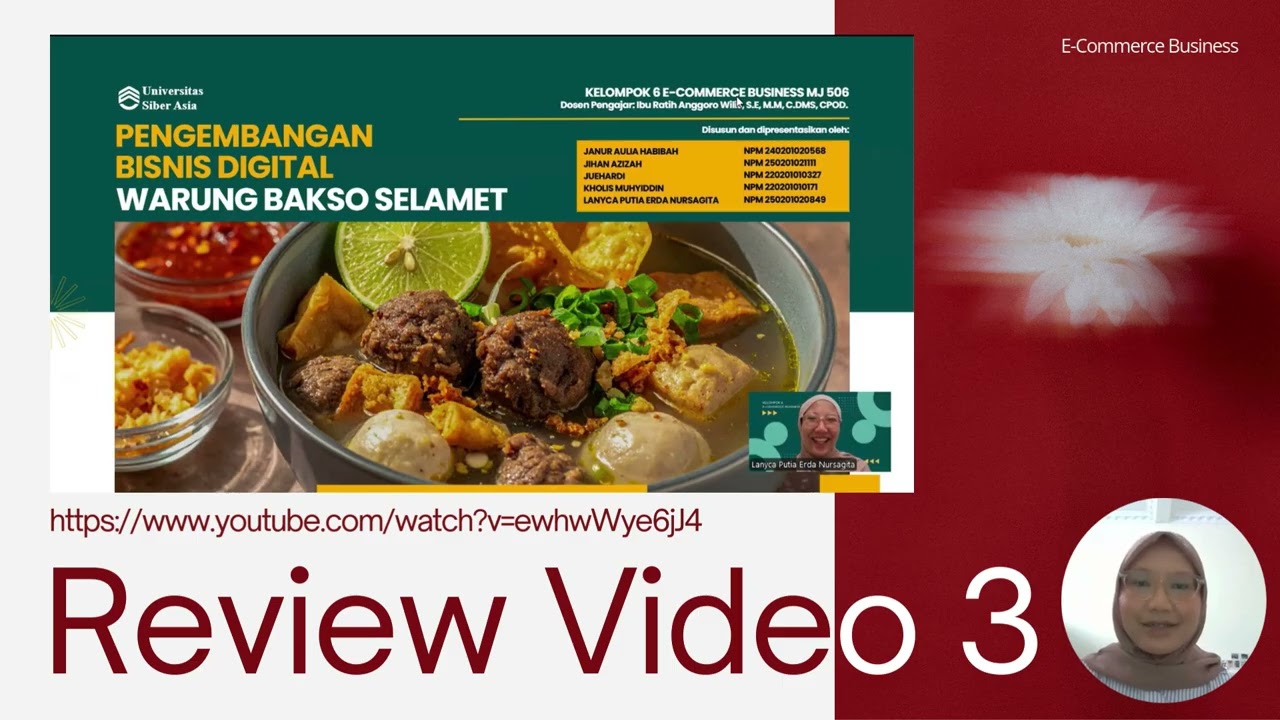 Review komprehensif Video  E-Commerce Kelompok 3 MJ506
