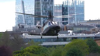 Amazing Leonardo AW139 & AW109 Helicopter Startup & Takeoff !!