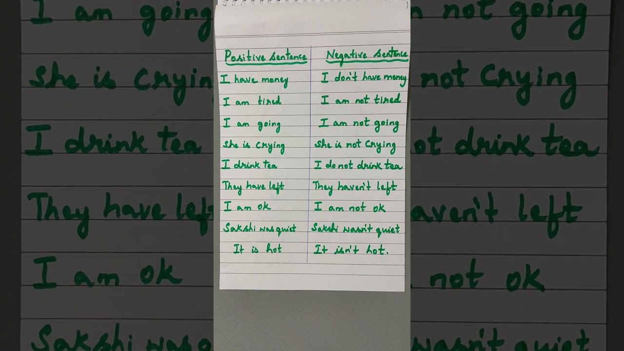 Positive and negative sentence