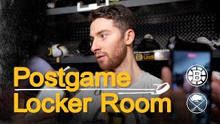 Pastrnak, Swayman, Kastelic, and Jeannot speak with media after 3-1 loss to Buffalo at TD Garden