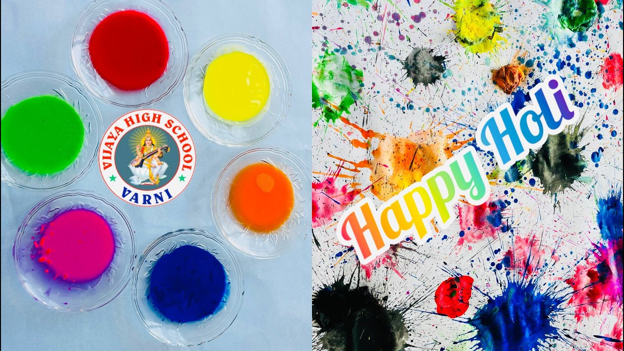 Little Champs Celebrate Holi with Fun and Learning | Vijaya High School Varni.