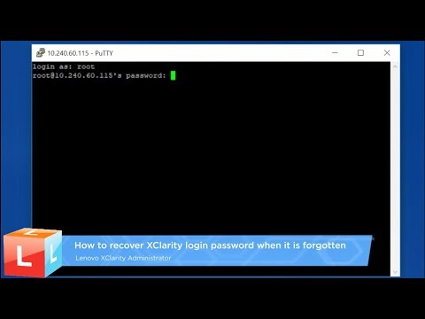 How to recover XClarity login password when it is forgotten