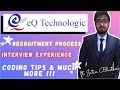 EQ Technologic - Placement Interview Experience | 2021 | #14