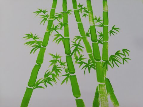 Video vẽ cây tre đơn giản từ màu nước - draw bamboo - youtube