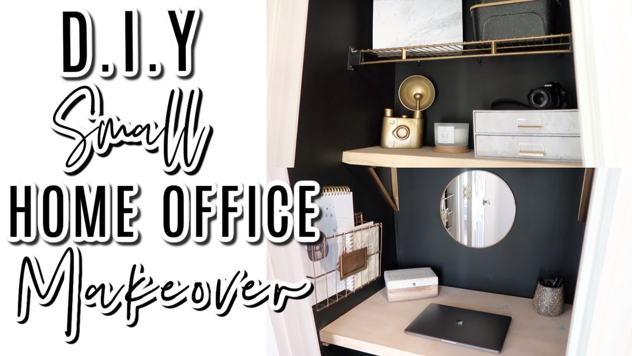 DIY HOME OFFICE MAKEOVER ON A BUDGET | HOME OFFICE IDEAS | OFFICE DECOR ...