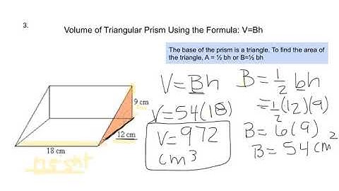Volume of a Triangular Prism using V=Bh