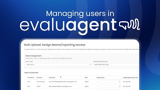 Managing Users on evaluagent