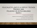 Seminario de Línea DES-UD. Clase virtual del 13/04: Poliedro de inteligibilidad, Foucault, Parte 1