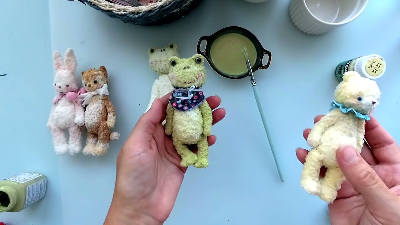 Покраска и тонировка вязаных игрушек