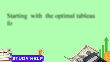 Use parametric linear programming to find an optimal solution for the following problem as a functio