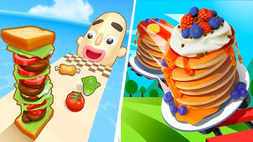 Sandwich Runner 🆚 Pancake Run🌻🧿🌺🌈Max Levels Walkthrough Android IOS Update Gameplay DF52