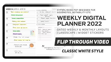 2022 Weekly Digital Planner for Goodnotes, Minimalist Digital Weekly Planner for iPad - Intro video