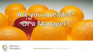 Are You a Leader or a Manager?