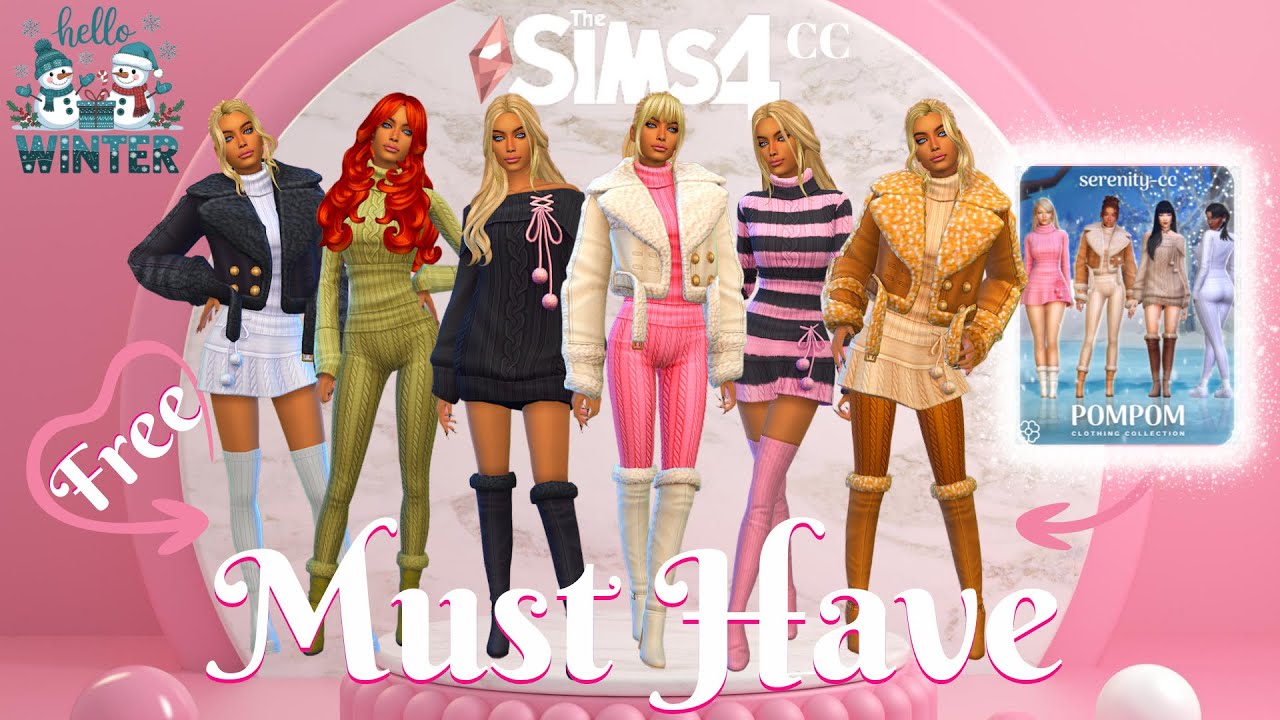 The Sims 4 CC Review ❄️ Serenity ❄️ The Pompom Collection by Serenity ❄️ Winter by Pinki