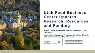 Utah Food Business Center Updates: Research, Resources, and Funding
Kynda Curtis, Utah State University:
Kynda Curtis is a Professor and Extension Specialist in the Department of Applied Economics at Utah State University (USU). She received her PhD in Economics from Washington State University in 2003. Her research interests include agriculture/food marketing, direct-to-consumer marketing, as well as consumer demand for value-added, specialty, and differentiated foods. As an Extension Specialist, Dr. Curtis assists small-scale growers in developing new markets for their products and assessing the feasibility of new food products and value-added processes.
Karin Allen,
Utah State University:
Karin Allen is an Associate Professor in the Department of Nutrition, Dietetics and Food Sciences at Utah State University and serves as the Food Quality and Entrepreneurship Specialist for Cooperative Extension. Dr. Allen works with small food producers (both on and off the farm) to address food processing issues including labeling, safety, and regulatory compliance, as well as issues specific to agritourism and community supported agriculture operations. Utah Food Business Center Updates: Research, Resources, and Funding