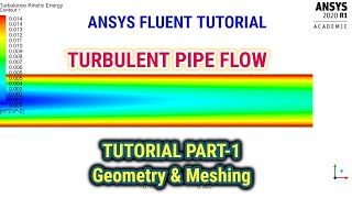 ANSYS Fluent Tutorial | Turbulent Pipe Flow ANSYS Fluent | Turbulent Flow CFD | Tutorial Part 1/2