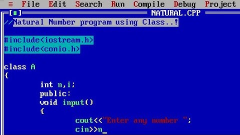 C++ program to print first N natural numbers using class | Natural number program Using C++