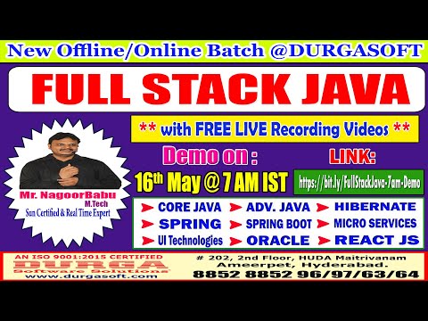 Full Stack Java Offline/Online Training @ DURGASOFT