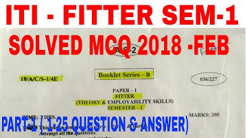 FITTER SEMESTER -1 (PART-1) 2018/A/C/S-1/4/E