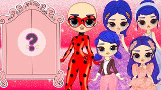 Miraculous Ladybug Transformation Paper Doll Party Dresses DIY Paper Dolls Crafts
