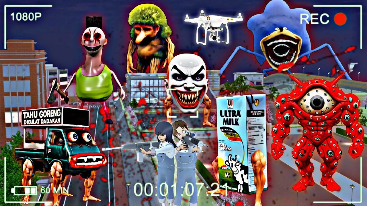 CCTV REKAM PASUKAN ANOMALI DAN CAR EATER MENYERANG KOTA SAKURA ⁉️😱 | SAKURA SCHOOL SIMULATOR